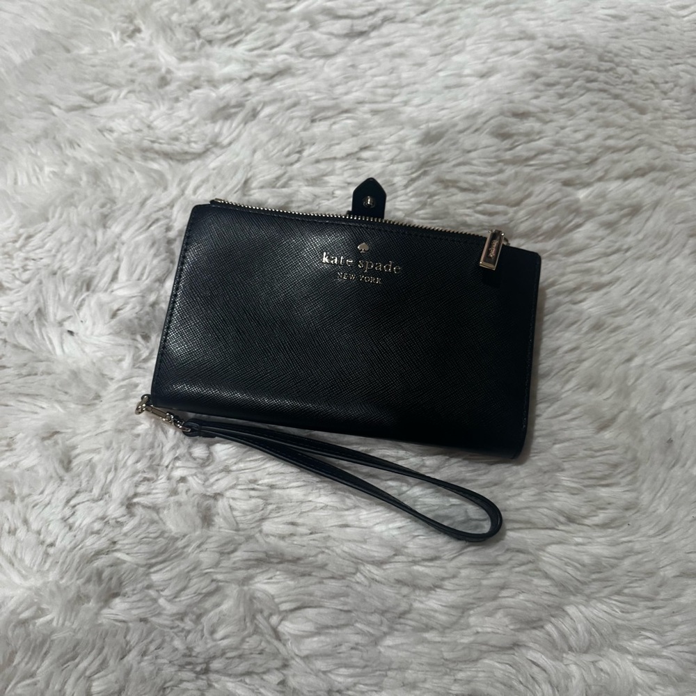 Kate Spade Black Leather Wristlet